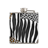 Flasques Stripes Leopard et Zebra Imprimer Personnalisé (Dos)