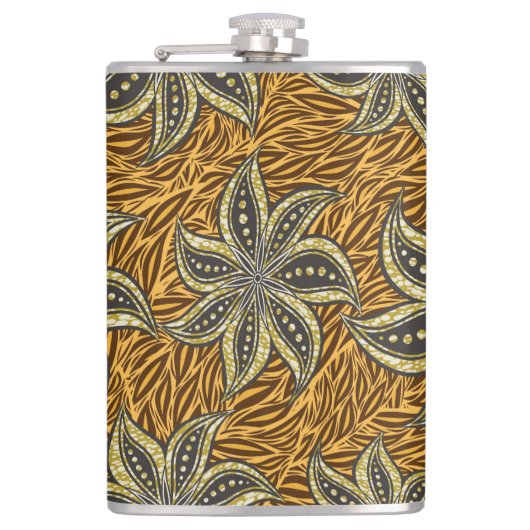 Flasques Style Batik Floral Abstrait africain (Devant)