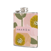 Flasques Style Retro personnalisé et rose floral (Gauche)