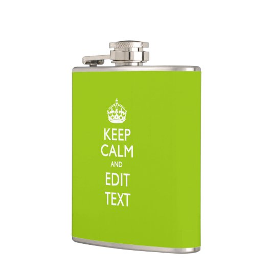 Flasques Style Vert Android Gardez Le Calme Et Votre Texte (Gauche)