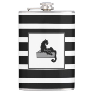 Flasques Stylish Black Panther Cat White