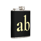 FLASQUES  STYLISH MODERN CUSTOM NAME BLACK BEIGE WEDDING (Droite)