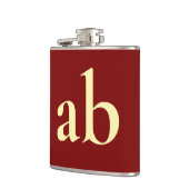 FLASQUES  STYLISH MODERN CUSTOM NAME DARK RED BEIGE WEDDING (Gauche)