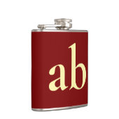 FLASQUES  STYLISH MODERN CUSTOM NAME DARK RED BEIGE WEDDING (Droite)