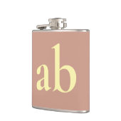 FLASQUES  STYLISH MODERN CUSTOM NAME DUSKY ROSE WEDDING (Gauche)