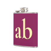 FLASQUES  STYLISH MODERN CUSTOM NAME WINE BEIGE  WEDDING (Gauche)