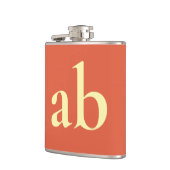 FLASQUES  STYLISH MODERN CUSTOM NAME YELLOW ORANGE WEDDING (Gauche)