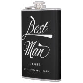 Flasques Stylisme noir typographie Best Man Groomsmen (Gauche)