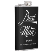 Flasques Stylisme noir typographie Best Man Groomsmen (Droite)
