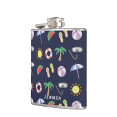 Flasques Summer Beach Motif bleu vacances Personnalisé (Gauche)