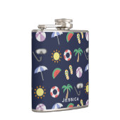 Flasques Summer Beach Motif bleu vacances Personnalisé (Droite)