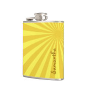 Flasques Sunburst Jaune "Ajouter votre nom" (Gauche)