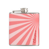 Flasques Sunburst rose "Ajouter votre nom" (Devant)