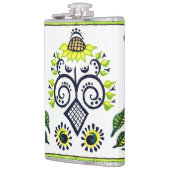 Flasques Sunflower Folk Art Motif en Jaune et Noir (Gauche)