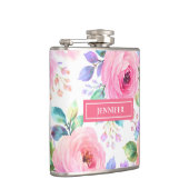 Flasques Sunrise Floral Boho Custom Name Design (Droite)