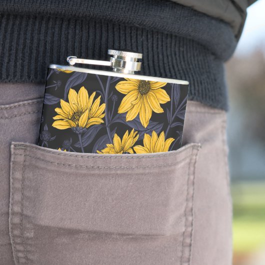 Flasques Sunroot, tournesol sauvage en jaune et bleu (En situation)