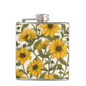 Flasques Sunroot, tournesol sauvage sur blanc (Devant)