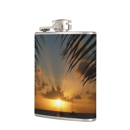 Flasques Sunset Through Palm Fronds (Gauche)