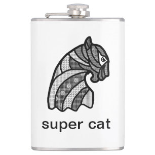 Flasques Super chat noir et blanc Art moderne