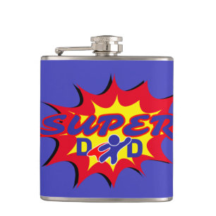 Flasques Super Hero Papa Fête des pères de livre comique