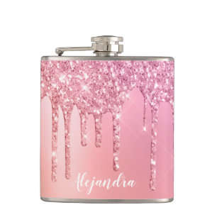 Flasques Superbes gouttes de roses rose or & cuivre parties