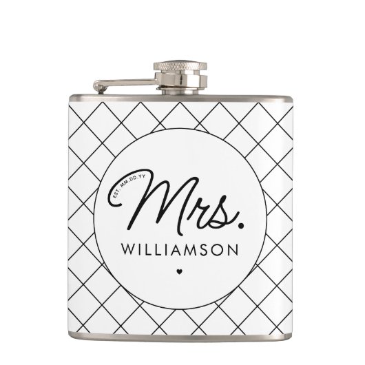 Flasques Sur Mesure, Mme Est. Script élégant moderne nouvel (Devant)