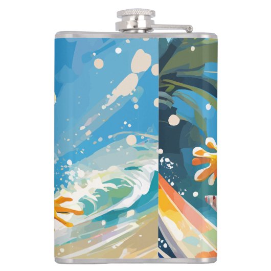 Flasques Surf Gecko Riding Les Vagues (Dos)