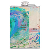 Flasques Surfer Abstrait coloré dans la vague de baril (Dos)