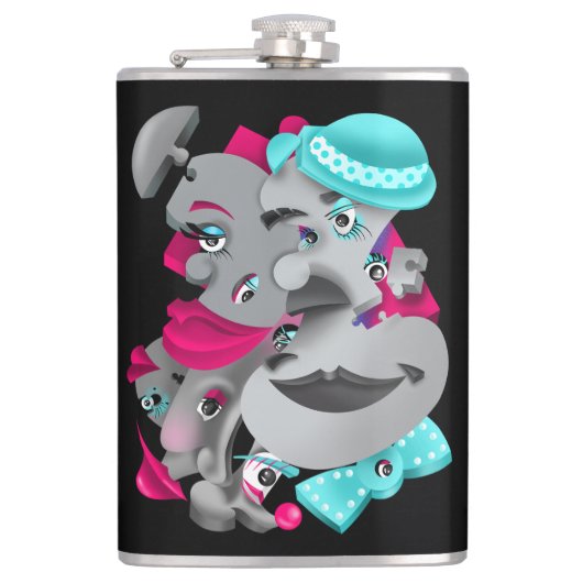 Flasques Surreal Puzzle Face Hip Flask (Devant)