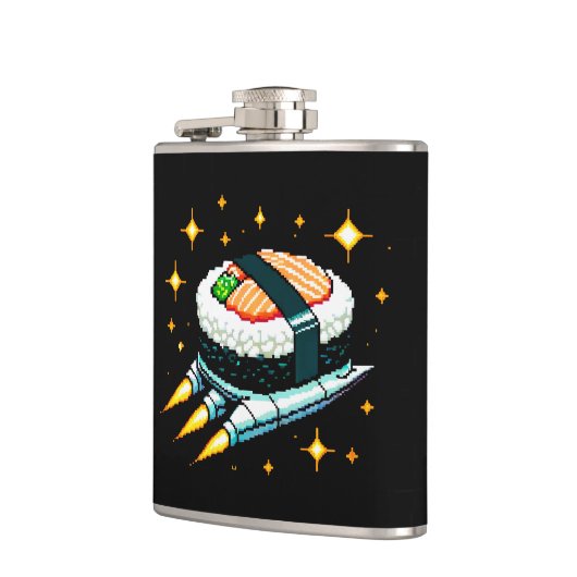 Flasques Sushi Spacship Pixel Art Flying Sushi Roll Design (Gauche)