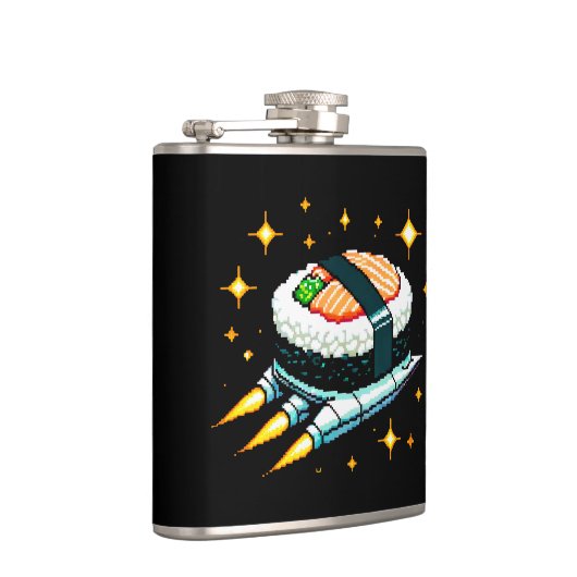 Flasques Sushi Spacship Pixel Art Flying Sushi Roll Design (Droite)