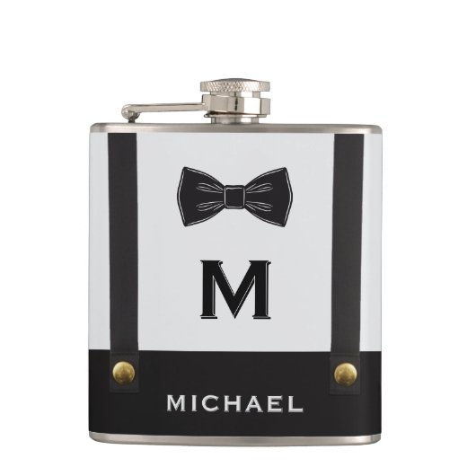 Flasques Suspenders & Bowtie Name Monogram Boy (Devant)