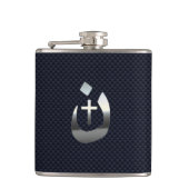 Flasques Symbole chrétien de nazaréen sur le bleu marine (Devant)