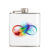 Flasques Symbole d'infini avec plume arc-en-ciel (Devant)