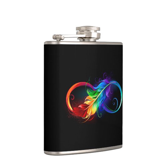 Flasques Symbole d'infini avec plume arc-en-ciel (Droite)
