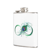 Flasques Symbole d'infini avec plume de paon (Gauche)