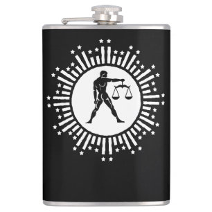 Flasques Symbole du zodiaque Balance avec des étoiles noir
