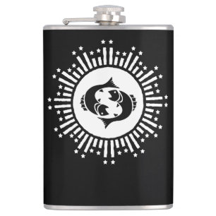 Flasques Symbole du zodiaque Poissons avec explosion stella
