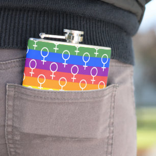 Flasques Symbole féminin Motif arc-en-ciel