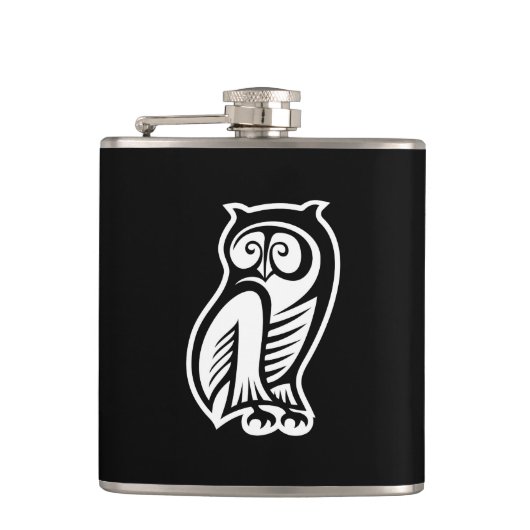Flasques Symbole hibou blanc (Devant)