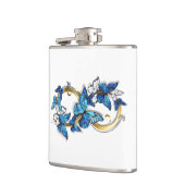 Flasques Symbole Infini de Papillons Morpho Bleus (Gauche)