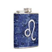 Flasques Symbole Leo Zodiac sur la Camo numérique bleu mari (Droite)