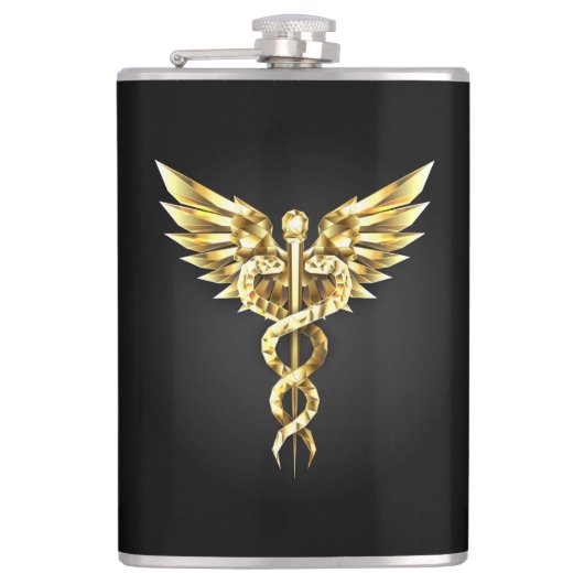 Flasques Symbole Polygonal Or Caduceus (Devant)