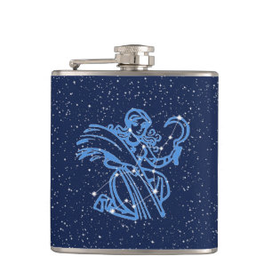 Flasques Symbole Virgo Constellation et Zodiac avec étoiles
