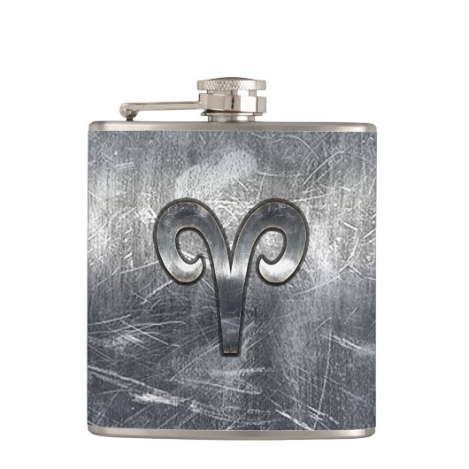 Flasques Symbole Zodiaque Aries en style Argent (Devant)