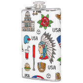 Flasques Symboles USA Vintage Motif sans couture (Gauche)