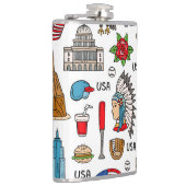 Flasques Symboles USA Vintage Motif sans couture (Droite)