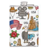 Flasques Symboles USA Vintage Motif sans couture (Dos)