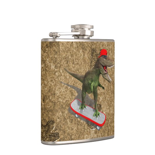 Flasques T-Rex faisant de la planche à roulettes (Droite)