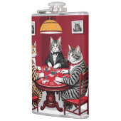 Flasques Tabby Cats Jouer Au Poker (Gauche)